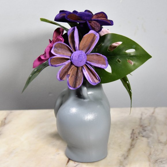 Fun! Mod nude vase w/Sola funky groovy sixties flower power style daisies - Picture 5 of 6